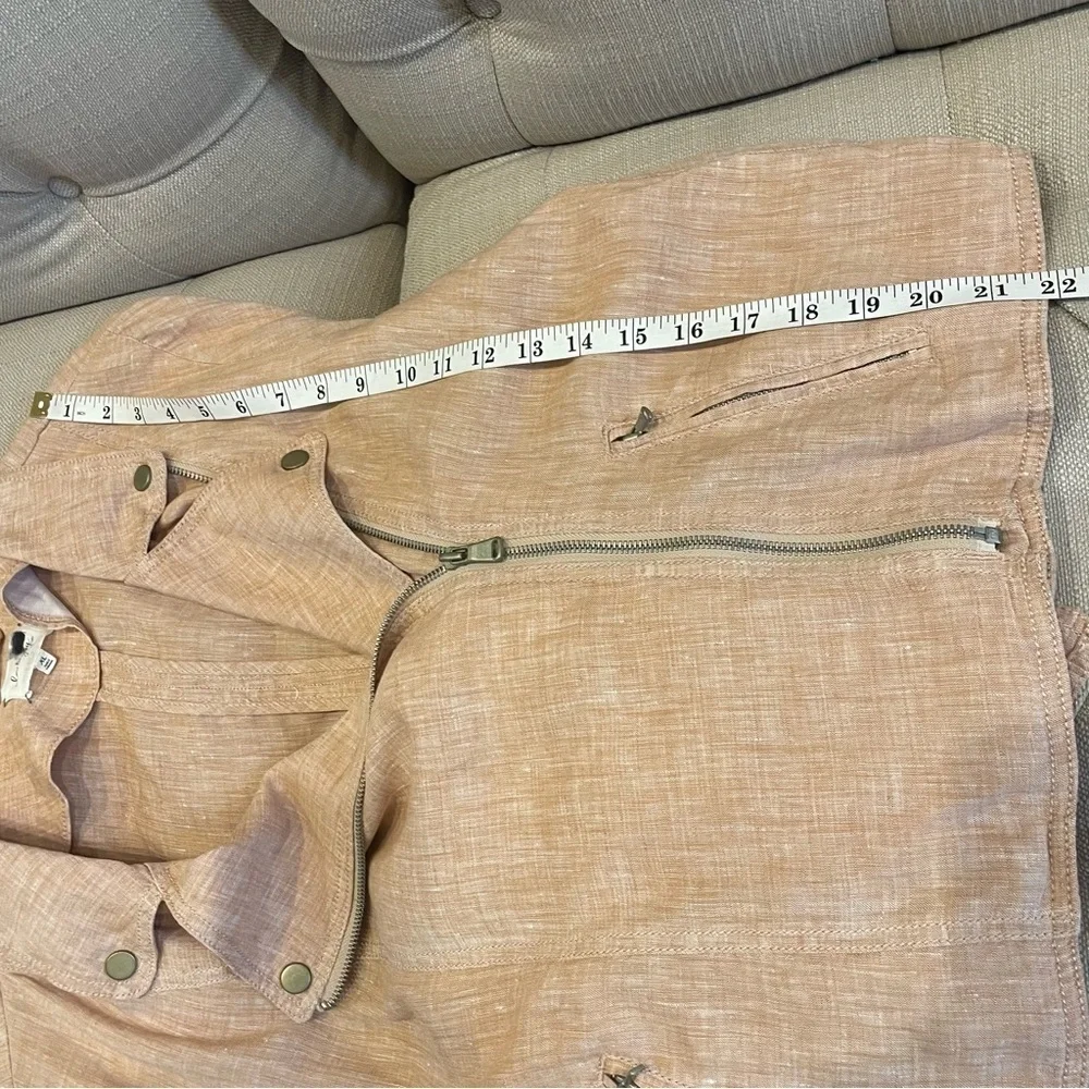 LOU & GREY 100% Linen Moto Jacket Soft Pink Womens Size XL - Picture 9 of 11